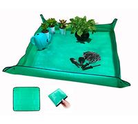 BIUWING Plant Repotting Mat,Waterproof Transplanting Mat,Foldable Indoor Succulent Potting Mat for Garden, Portable Gardening Mat for Indoor Plant Transplanting and Mess Control (39.4"*39.4" Green)