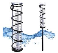 BIUWING Rain Gauge, Rain Gauge Outdoor, Rain Gauges Outdoors Best Rated for Yard with Stake, Rain Water Meter Measuring with Metal Frame, Decorative for Garden, Deck, Lawn, Landscape