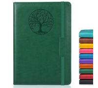 Biuwory Graph Paper Notebook Journal for Women Men,160 Pages Hardcover Grid Notebooks for Work & School,Leather Journals for Writing, Graphing Paper Notebook 5.7"×8.3" (Green)