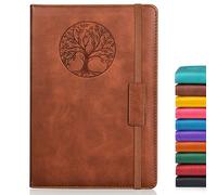 Biuwory Lined Journal Notebook for Women Men,256 Pages A5 Hardcover Leather Journals for Writing,Travel,Business,Work & School,College Ruled Notebooks for Note Taking,Diary Notepad 5.7"×8.3"(Brown)