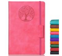 Biuwory Lined Journal Notebook for Women Men,256 Pages A5 Hardcover Leather Journals for Writing,Travel,Business,Work & School,College Ruled Notebooks for Note Taking,Diary Notepad 5.7"×8.3"(pink)
