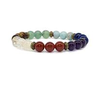 Bivei 7 Chakra Healing Bracelets with Real Stones Yoga Meditation Bracelets for Protection, Crystal Energy Healing(Chakra Bracelet(No Lava Beads))