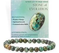 Bivei African Turquoise - Evolution - Crystal Bracelet for Women 6mm Beaded Semi Precious Natural Stone Stretch Elastic Jewelry Yoga Gifts