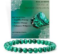 Bivei Malachite - Transformation - Crystal Bracelet for Women 6mm Beaded Semi Precious Natural Stone Stretch Elastic Jewelry Yoga Gifts