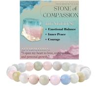 Bivei Morganite - Compassion Crystal Bracelet for Women 8mm Beaded Semi Precious Natural Stone Stretch Elastic Jewelry Yoga Gifts