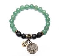 Bivei Retro 12 Zodiac Sign Bracelet Constellation Lava Stone Essential Oil Diffuser Healing Crtystal Gemstone Beaded Charm Bracelet(Bronze Libra)