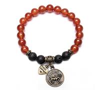 Bivei Retro 12 Zodiac Sign Bracelet Constellation Lava Stone Essential Oil Diffuser Healing Crtystal Gemstone Beaded Charm Bracelet(Bronze Aries)