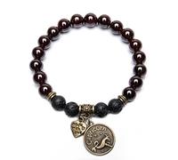 Bivei Retro 12 Zodiac Sign Bracelet Constellation Lava Stone Essential Oil Diffuser Healing Crtystal Gemstone Beaded Charm Bracelet(Bronze Capricorn)