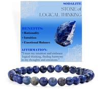 Bivei Sodalite - Logical Thinking - Crystal Bracelet for Women 6mm Beaded Semi Precious Natural Stone Stretch Elastic Jewelry Yoga Gifts