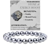 Bivei Terahertz - Energy Boost - Crystal Bracelet for Women 8mm Beaded Semi Precious Natural Stone Stretch Elastic Jewelry Yoga Gifts Small