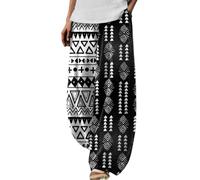 BIVENANT Japanese Cargo Pants Women Cotton Linen Wide Leg Casual Summer Boho Baggy Lantern Pants with Pockets, Azblack, M