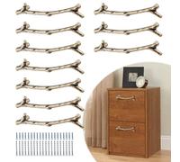 Bivethoi 10 Pack Twig Branch Drawer Handles Antique Bronze Tree Branch Cabinet Pulls, 3-3/4 Inch Hole Center Zinc Alloy Farmhouse Cupboard Handles, Rustic Drawer Pulls Decorative Dresser Handles