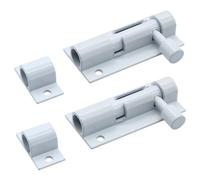 Bivethoi 2 PCS 2 Inch Barrel Bolt Latch White Door Latch Hardware, Small Slide Latch Lock Mini Gate Garage Door Latch