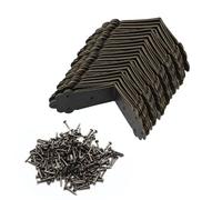 Bivethoi 30pcs Antique Bronze Corner Bracket Decorative Guards, 1.7" x 0.8" Right Angle Vintage Corner Brace Bracket Cover, Rustic Corner Protector Box Edge Hardware for Wood Boxes Cases Furniture