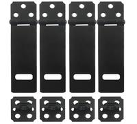 Bivethoi 4 Pack 4 Inch Black Hasp Latch, Safety Padlock Hasp Door Slide Latch, Packlock Clasp Gate Locks for Wooden Fence/Pet Cage/Cabinet/Window/Garden/Yard
