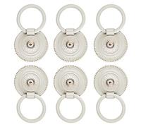 Bivethoi 6pcs Antique White Cabinet Knobs, Drop Ring Drawer Pulls Round Dresser Knobs Handles with Screws, Vintage Drawer Knobs Pulls Handles Hardware for Kitchen Cupboard Vanity Nightstand