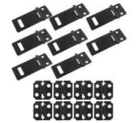 Bivethoi 8 Pack 2 Inch Black Hasp Latch, Safety Padlock Hasp Door Slide Latch, Packlock Clasp Gate Locks for Wooden Fence/Pet Cage/Cabinet/Window/Garden/Yard
