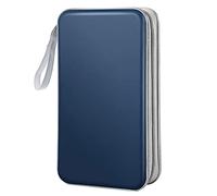 Bivisen CD Case Wallet, 80 Capacity DVD VCD Media Blu-ray Case Wallet Holder Storage Organizer (Dark Blue)
