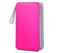 Bivisen CD Case Wallet, 80 Capacity DVD VCD Media Blu-ray Case Wallet Holder Storage Organizer (Hot Pink)