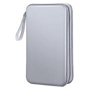Bivisen CD Case Wallet, 80 Capacity DVD VCD Media Blu-ray Case Wallet Holder Storage Organizer (Silver)