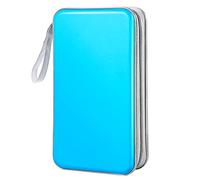 Bivisen CD Case Wallet, 80 Capacity DVD VCD Media Blu-ray Case Wallet Holder Storage Organizer (Sky Blue)