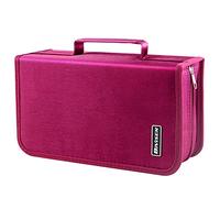 Bivisen CD/DVD Case Holder, 128 Capacity CD VCD Media Wallet, Storage, Holder, Booklet, Organizer (Rose)