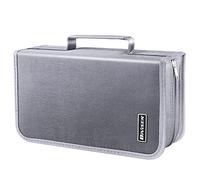 Bivisen CD/DVD Case Holder, 128 Capacity CD VCD Media Wallet, Storage, Holder, Booklet, Organizer (Silver)