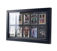 Bivitre Trading Card Display Case - Baseball Card Display Case Wall Mount, Hold 10 Cards Sports Card Display Frame for Basketball Football Hockey Cards, Black Standard (10 Cards)