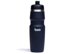 Bivo Duo 25oz Non Insulated Stainless Steel Bike Water Bottle - Lightweight for Cycling, Hiking, Sports - No Plastic Taste, Fits Most Cages, Dishwasher Safe - (Black)