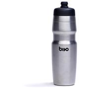Bivo Duo 25oz Non Insulated Stainless Steel Bike Water Bottle - Lightweight for Cycling, Hiking, Sports - No Plastic Taste, Fits Most Cages, Dishwasher Safe - (Raw)