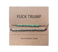 Bivpreom 2 Pcs F Ck Trump Morse Code Bracelet，Anti Trump Merchandise