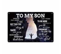 bivrten To My Son Metal Sign Dad Present To Son Sign Family Wall Art Vintage Wall Decor Great Graduation Gift Inspirational Poster Sign 8x12 Inch