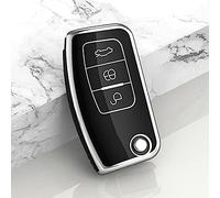 BIVVI TPU Folding Car Key Cover Holder Case, For Ford Focus 2 MK2 Fiesta Mondeo Galaxy Falcon Territory Ecosport,F-black Car key shell accessories decoration