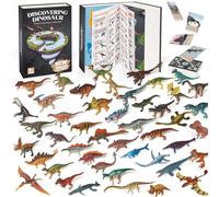 BIWASE - Dinosaur Toy Book with 50 Different Dinosaur Numbers and Poker Interactive Perfect for Kids Dinosaur Educational Toys for Boys and Girls of 3, 4, 5, 6, 7