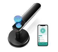 BIWIBON Fingerprint Door Lock, Smart Door Lock Door Handle with APP Control, Smart Locks Front Door Digital Door Lock for AirBnB, Home, Office, Bedroom (Black)