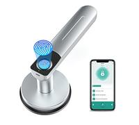 BIWIBON Fingerprint Door Lock, Smart Door Lock Door Handle with APP Control, Smart Locks Front Door Digital Door Lock for AirBnB, Home, Office, Bedroom (Silver)