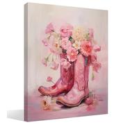 BIWSHA Coastal Cowgirl Romm Decor, Pink Western Bathroom Decor,Long Live Cowgirls Room Preppy Pictures, Cowgirl Wall Art Poster Decorations for Teen Girls Room Bedroom Bathroom Dorm, Boots 11x14 In