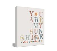 BIWSHA Inspirational Quote You are My Sunshine Canvas Wall Art Prints Decor for Home Girls Kids Room Nursery,Boho Sun Rainbow Heart Themed Paintings Art Decor 11x14 Inches,Gifts for Girls Kids