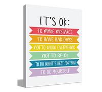BIWSHA It's OK Not to Be OK Positive Canvas Wall Art Prints Decor for Home Classroom Nursery School Counselor Office,Mental Health Themed Paintings Art Decor 11x14 Inches,Inspirational Gifts