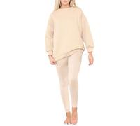 BIWTUP Ladies Long Sleeve Plush Sweater and Legging Loungewear Suit Womens 2 Pcs Co Ord Set Gym Running Tracksuit One Size Fit UK 8-12