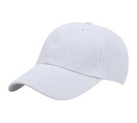 BIWTUP Unisex Plain Baseball Cap Adjustable Acrylic Hat for Men & Women Classic Unstructured Dad Cap, Casual Lightweight Sports Snapback White