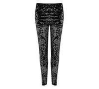 BIWTUP Womens Crushed Velvet Velour Elasticated Waist Leggings Ladies Stretch Trousers Bottoms Black