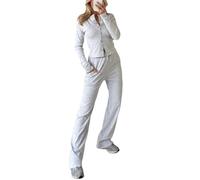 BIWTUP Womens Ribbed Long Sleeve Button Up Cardigan Top And Flared Bottom Pocket Trouser Lounge Wear Tracksuit Ladies Winter Wear 2pc Co Ord Set