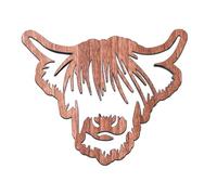 Biwwubik Wooden Coasters - Cow Wood Coasters - 4 Scottish Cow Coasters - Coasters with Base