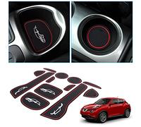 BIXUAN Center Console Liner for 2011-2015 2016 2017 Niissan Juke Liner Accessories Cup Holder Inserts Non-Slip Mats Door Pocket Liners Inserts Arm Box Storage Pads Door Slot Mat Red Trim