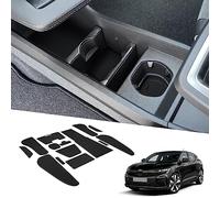 BIXUAN Megane E-Tech Compatible with Renault Megane E-Tech 2022-2023 2024 Non-Slip Mats Centre Console Armrest Rubber Mats, Drink Holder Mat Operating Lance Non-Slip Door Seam Mats Pack of 14