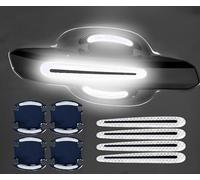 BIXUFA Car Door Handle Protectors for Kia XCeed 2023 2024+, 8 PCS Anti-Scratch Waterproof Auto Door Cup Protective Sticker Guard Reflective Strips,Silver