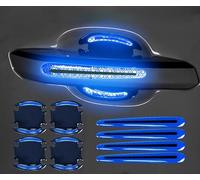 BIXUFA Car Door Handle Protectors for PORSCHE 911(4seats) 997 2005-2011, 8 PCS Anti-Scratch Waterproof Auto Door Cup Protective Sticker Guard Reflective Strips,Blue