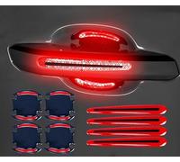 BIXUFA Car Door Handle Protectors for Toyota RAV4 5.Generation RAV4 Hybrid PHEV / RAV4 Prime 2018-2023, 8 PCS Anti-Scratch Waterproof Auto Door Cup Protective Sticker Guard Reflective Strips,Red