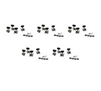 biyan 20Pcs Ukulele Guitar and Small 20 String Guitar Tuning Pegs Machine Heads 10R and 10L, Screws Included-Silver and Black